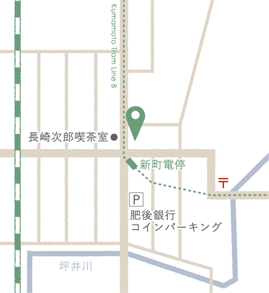 熊本県熊本市中央区新町2丁目の地図